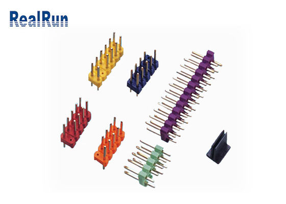 Colored PA6T Brass Pin Header Connector 500VAC/ Min Double Row