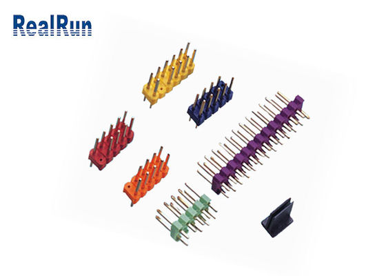Colored PA6T Brass Pin Header Connector 500VAC/ Min Double Row