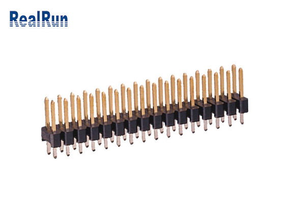 Brass PA6T 180° Straight Pin Header Connector 2.54mm UL94V-0 Double Row