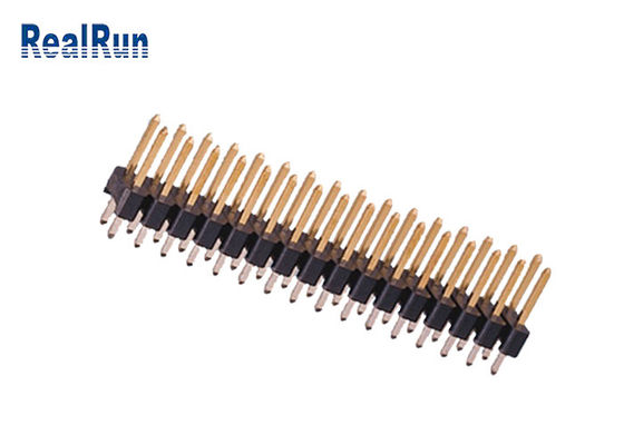 Brass PA6T 180° Straight Pin Header Connector 2.54mm UL94V-0 Double Row