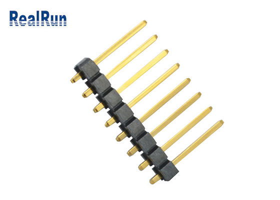 Brass LCP Single Row Header Connector UL94V-0 7A PA6T Gold Plated