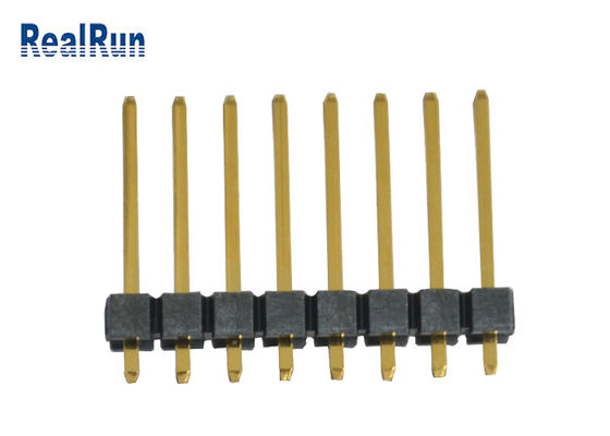Brass LCP Single Row Header Connector UL94V-0 7A PA6T Gold Plated
