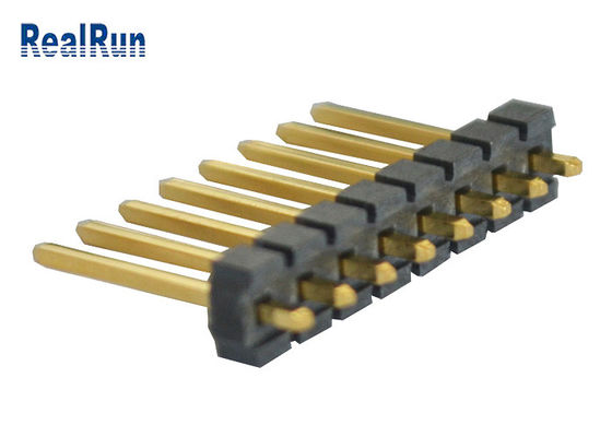 Brass LCP Single Row Header Connector UL94V-0 7A PA6T Gold Plated