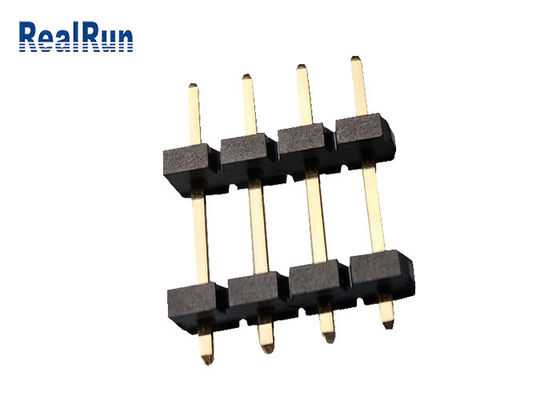 PBT LCP Brass Pin Header Connector 1*4P Dual Row Header Connector UL94V-0