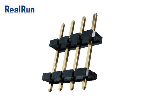 PBT LCP Brass Pin Header Connector 1*4P Dual Row Header Connector UL94V-0