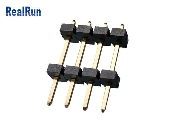 PBT LCP Brass Pin Header Connector 1*4P Dual Row Header Connector UL94V-0
