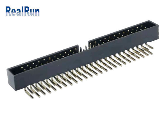 PA6T UL94V-0 IDC Box Header 50P Double Row Shrouded Pin SGS