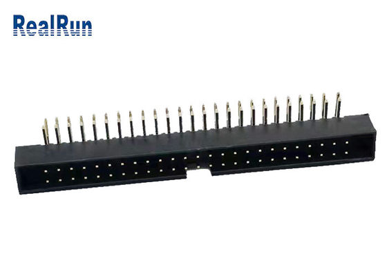 PA6T UL94V-0 IDC Box Header 50P Double Row Shrouded Pin SGS