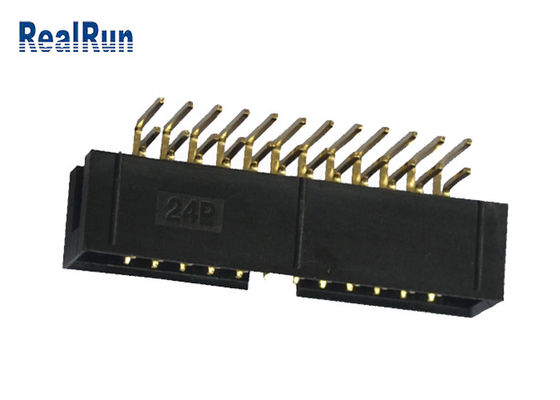 Brass PA6T Box Header Connector UL94V-0 PBT R/A 24 Pin DC3A LCP