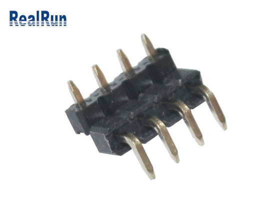 LCP Fiber Male Header Connector PA6T Solder Black Brass Double Plastic