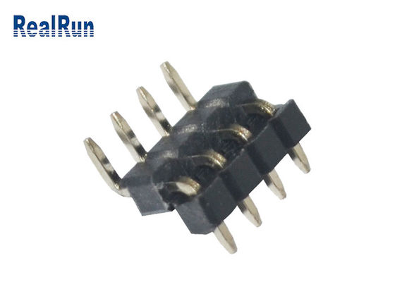 LCP Fiber Male Header Connector PA6T Solder Black Brass Double Plastic