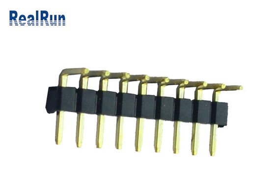 9P Plastic 90 Degree PCB Header Connector Brass PBT Au Over Ni