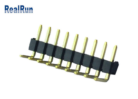 9P Plastic 90 Degree PCB Header Connector Brass PBT Au Over Ni