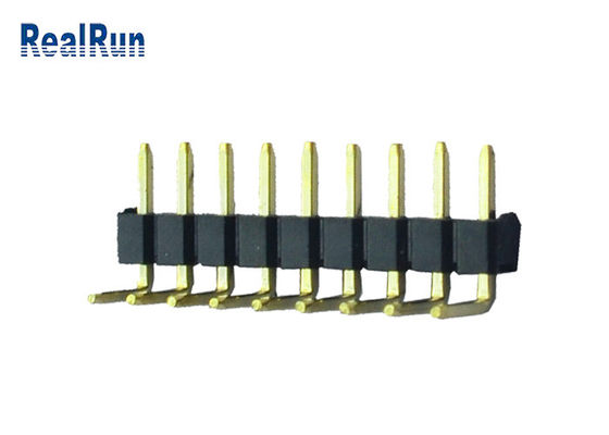 9P Plastic 90 Degree PCB Header Connector Brass PBT Au Over Ni