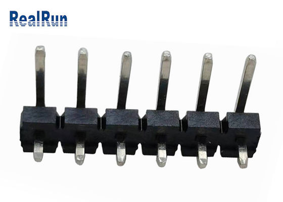 Black 7A LCP Brass Pcb Header Connector 90 Degree Bend PA6T Insulator