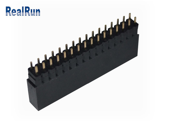 VCD 0.1&quot; DC500V Pcb Female Header Double Row 32P Golded PA6T