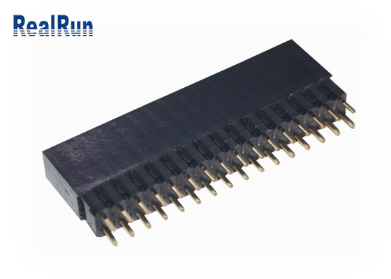 VCD 0.1&quot; DC500V Pcb Female Header Double Row 32P Golded PA6T