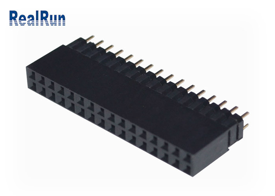 VCD 0.1&quot; DC500V Pcb Female Header Double Row 32P Golded PA6T