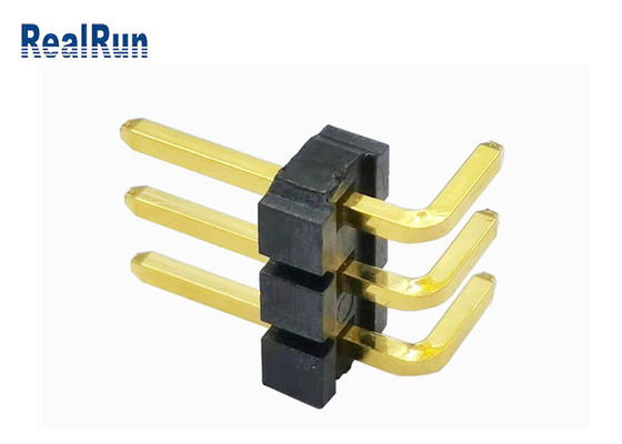 Brass LCP Pin Header Connector SGS LCP Au 3μ&quot; Pin Header 1*3P H3.2