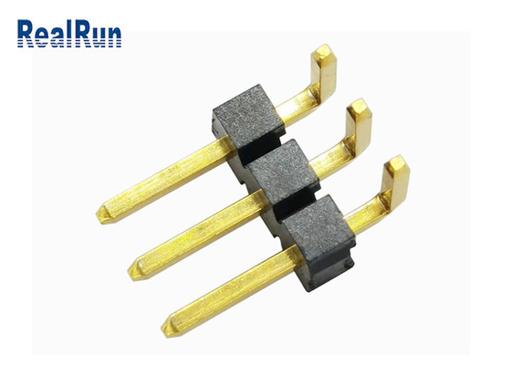 Brass LCP Pin Header Connector SGS LCP Au 3μ&quot; Pin Header 1*3P H3.2