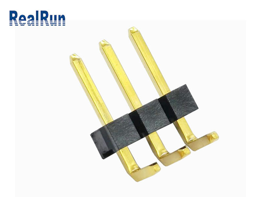 Brass LCP Pin Header Connector SGS LCP Au 3μ&quot; Pin Header 1*3P H3.2
