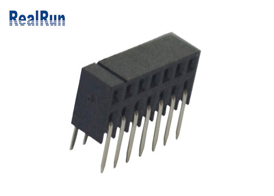 PA6T Female Header Connector LCP Brass Single Row Right Angle 1×7P