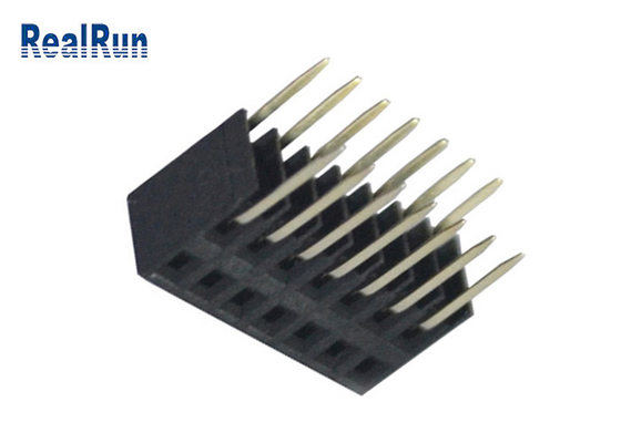 PA6T Female Header Connector LCP Brass Single Row Right Angle 1×7P