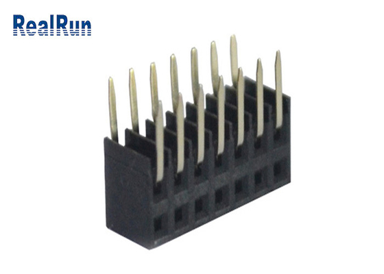 PA6T Female Header Connector LCP Brass Single Row Right Angle 1×7P