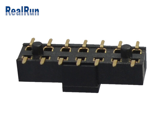 Brass PA6T  Female Header Connector  2×7 SMT H3.5 500VAC With Post Cap