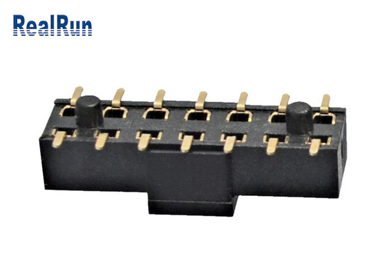 Brass PA6T  Female Header Connector  2×7 SMT H3.5 500VAC With Post Cap