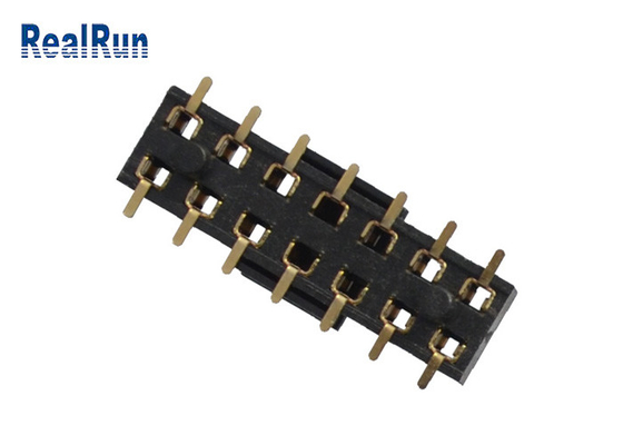 Brass PA6T  Female Header Connector  2×7 SMT H3.5 500VAC With Post Cap