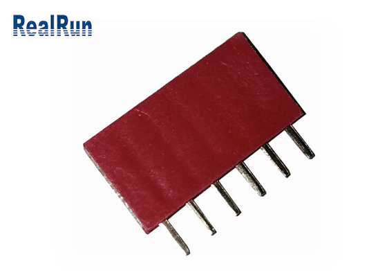 PA6T PBT Female Header Connector DC500V 1×6P Dip LCP Brass