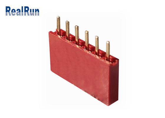 PA6T PBT Female Header Connector DC500V 1×6P Dip LCP Brass