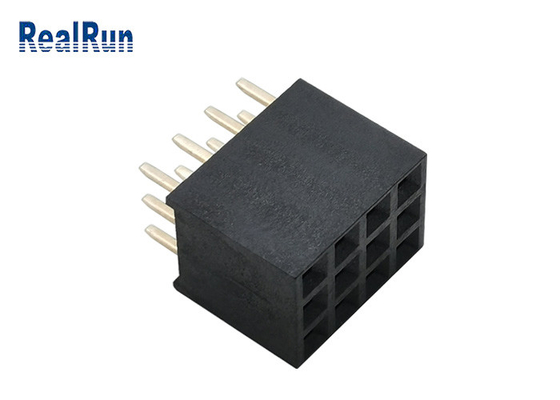 PA6T Brass Female Header Connector PBT UL94V-0 Three Row Y Terminal DC1.5A