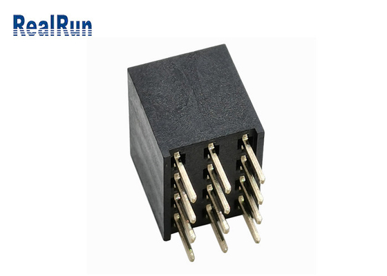 PA6T Brass Female Header Connector PBT UL94V-0 Three Row Y Terminal DC1.5A