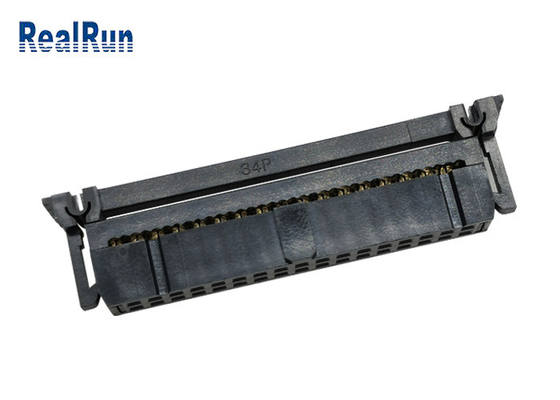 DIP 34P Female IDC Socket Connector PBT Wire To Board Connectors