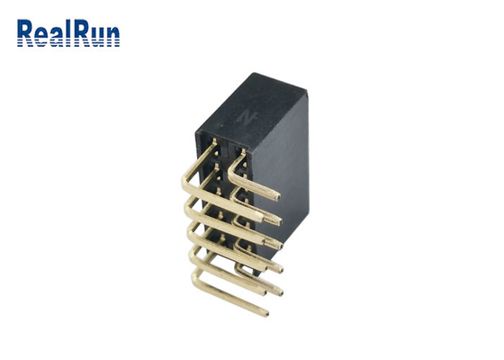 2×5P Female Header Connector Y Terminal 90 Degree Bend Dip Insert PA6T