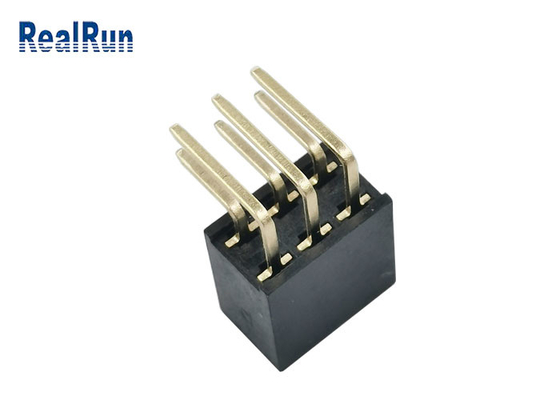 PA6T DIP Female Header Connector Y Terminal  H8.5 Gold Flash 2*3 Pin 1.5A