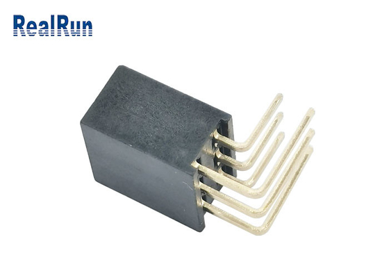 PA6T DIP Female Header Connector Y Terminal  H8.5 Gold Flash 2*3 Pin 1.5A