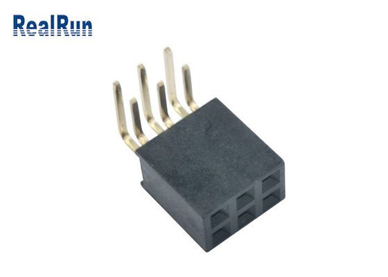 PA6T DIP Female Header Connector Y Terminal  H8.5 Gold Flash 2*3 Pin 1.5A