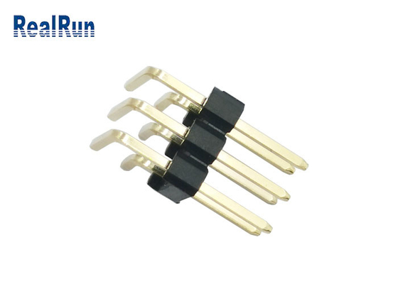 PBT PA6T PCB Pin Header Connector Right Angle H2.5 Gold Plating IATF 16949