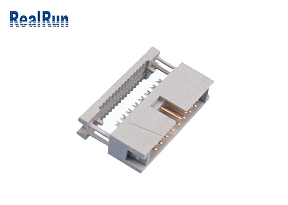 16P IDC Crimp Wire Box Header Connector Shroud Pin Header Gold Plated PBT