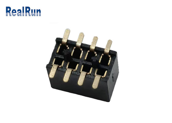500VAC PA6T Female Header SMT Connector 2*4p Gold 1u&quot; UL94v-0 H4.3mm LCP