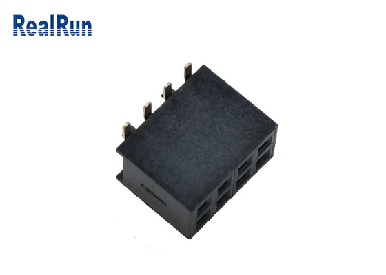 500VAC PA6T Female Header SMT Connector 2*4p Gold 1u&quot; UL94v-0 H4.3mm LCP