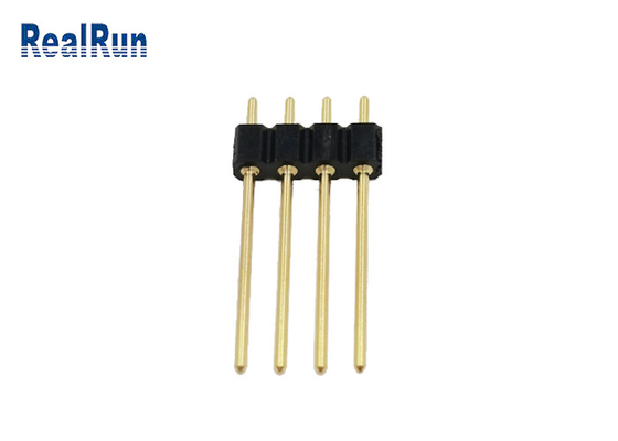 2.54mm Round Female Pin Header 4 Pin Gold Plated H3.0 Straight PCB Dip Solder