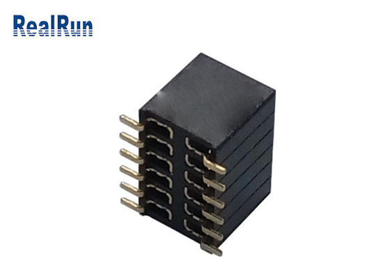 PA6T Female Header Connector 1.27mm Pitch SMD Type Phosphor Copper Contact