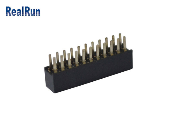 PA6T PBT 180 Degree Board To Board Connector Female Dual Row Header Connector 2X11P