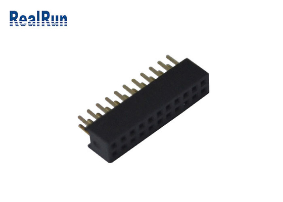 PA6T PBT 180 Degree Board To Board Connector Female Dual Row Header Connector 2X11P