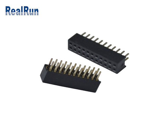 PA6T PBT 180 Degree Board To Board Connector Female Dual Row Header Connector 2X11P