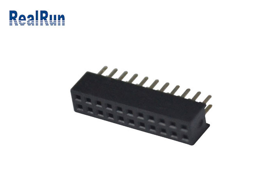 PA6T PBT 180 Degree Board To Board Connector Female Dual Row Header Connector 2X11P